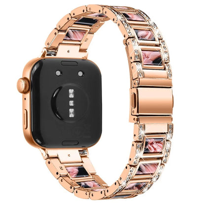 For Huawei Watch Fit 3 Metal Alloy Watch Band Rhinestones Resin Wristband Bracelet