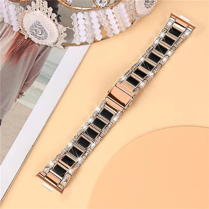 For Huawei Watch Fit 3 Metal Alloy Watch Band Rhinestones Resin Wristband Bracelet