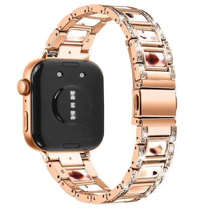 For Huawei Watch Fit 3 Metal Alloy Watch Band Rhinestones Resin Wristband Bracelet