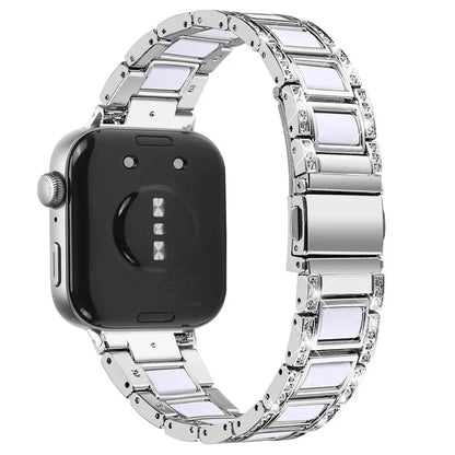 For Huawei Watch Fit 3 Metal Alloy Watch Band Rhinestones Resin Wristband Bracelet