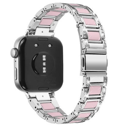 For Huawei Watch Fit 3 Metal Alloy Watch Band Rhinestones Resin Wristband Bracelet