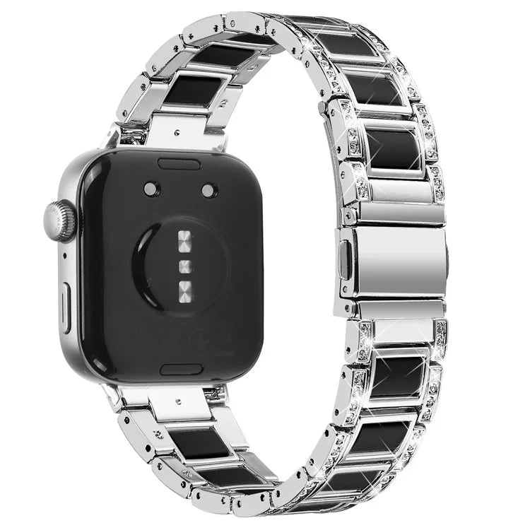 For Huawei Watch Fit 3 Metal Alloy Watch Band Rhinestones Resin Wristband Bracelet