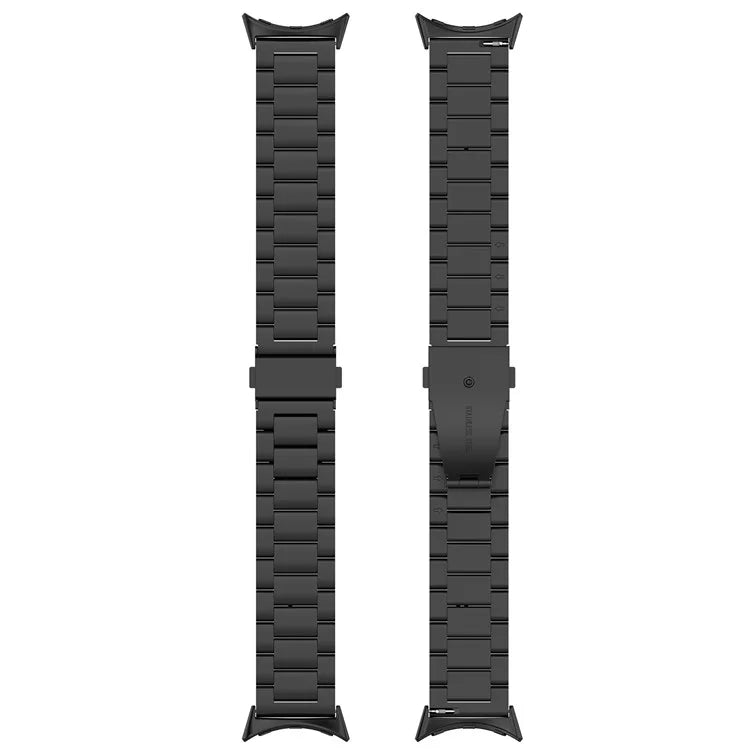 For Google Pixel Watch 3 45mm Watch Strap 3-bead Stainless Steel Replacement Wrist Band