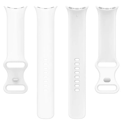 For Google Pixel Watch 3 45mm Replacement Strap 8 Shape Silicone Watch Band with Silver Buckle, Size S