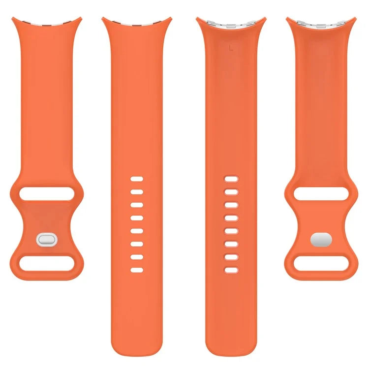 For Google Pixel Watch 3 45mm Replacement Strap 8 Shape Silicone Watch Band with Silver Buckle, Size S