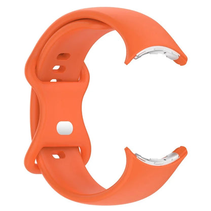 For Google Pixel Watch 3 45mm Replacement Strap 8 Shape Silicone Watch Band with Silver Buckle, Size S