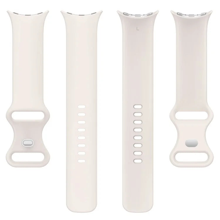 For Google Pixel Watch 3 45mm Replacement Strap 8 Shape Silicone Watch Band with Silver Buckle, Size S
