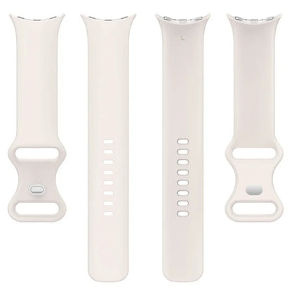For Google Pixel Watch 3 45mm Replacement Strap 8 Shape Silicone Watch Band with Silver Buckle, Size S