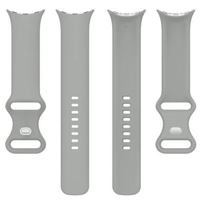For Google Pixel Watch 3 45mm Replacement Strap 8 Shape Silicone Watch Band with Silver Buckle, Size S
