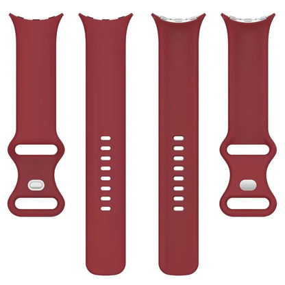 For Google Pixel Watch 3 45mm Replacement Strap 8 Shape Silicone Watch Band with Silver Buckle, Size S