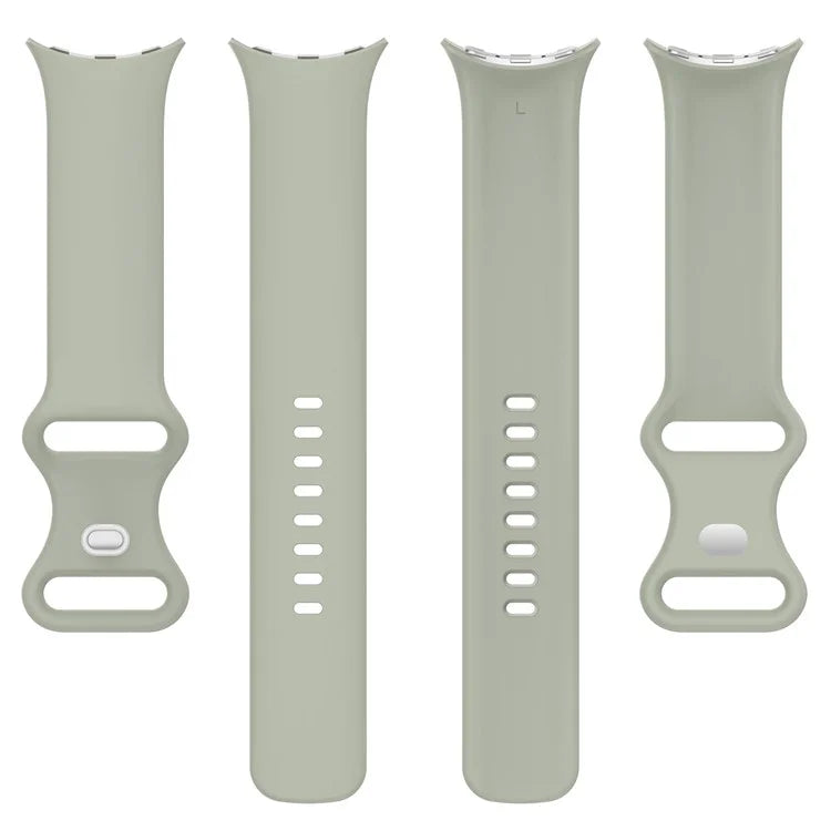For Google Pixel Watch 3 45mm Replacement Strap 8 Shape Silicone Watch Band with Silver Buckle, Size S