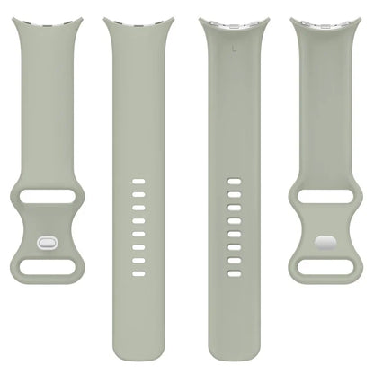 For Google Pixel Watch 3 45mm Replacement Strap 8 Shape Silicone Watch Band with Silver Buckle, Size S