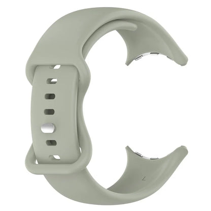 For Google Pixel Watch 3 45mm Replacement Strap 8 Shape Silicone Watch Band with Silver Buckle, Size S