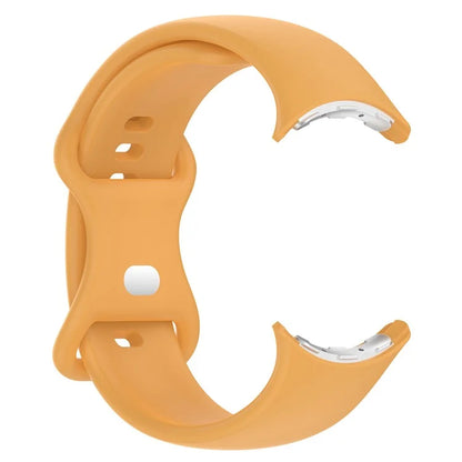 For Google Pixel Watch 3 45mm Replacement Strap 8 Shape Silicone Watch Band with Silver Buckle, Size S