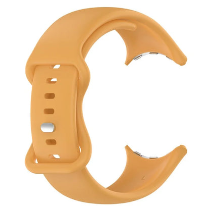 For Google Pixel Watch 3 45mm Replacement Strap 8 Shape Silicone Watch Band with Silver Buckle, Size S
