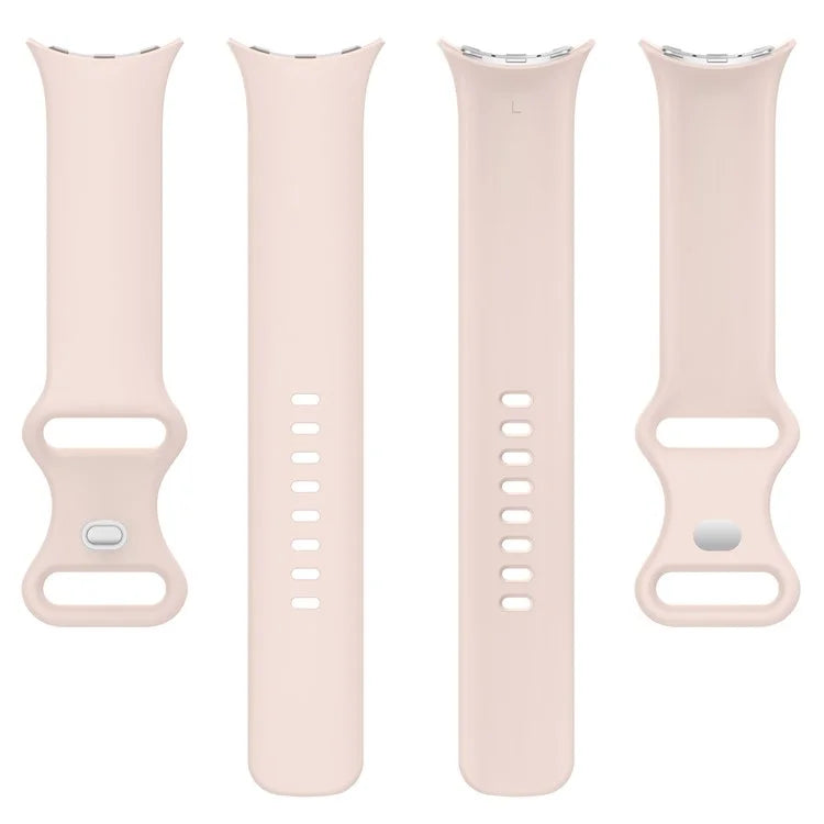 For Google Pixel Watch 3 45mm Replacement Strap 8 Shape Silicone Watch Band with Silver Buckle, Size S