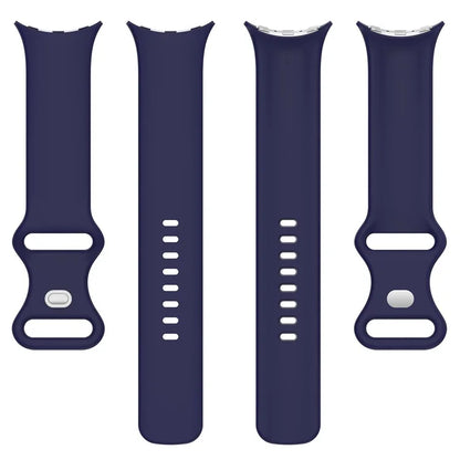 For Google Pixel Watch 3 45mm Replacement Strap 8 Shape Silicone Watch Band with Silver Buckle, Size S