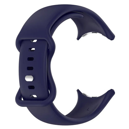 For Google Pixel Watch 3 45mm Replacement Strap 8 Shape Silicone Watch Band with Silver Buckle, Size S