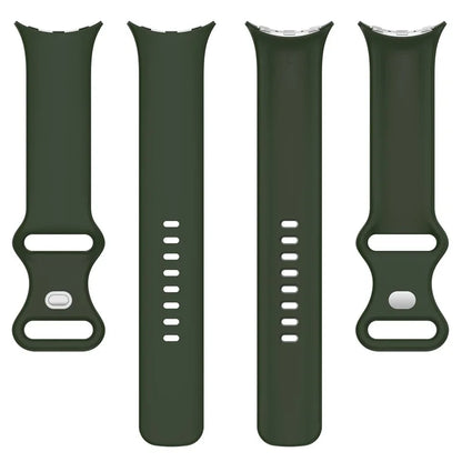 For Google Pixel Watch 3 45mm Replacement Strap 8 Shape Silicone Watch Band with Silver Buckle, Size S