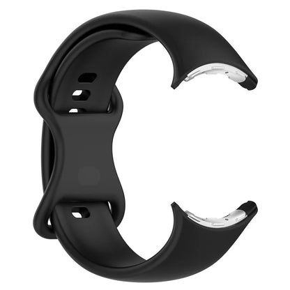 For Google Pixel Watch 3 45mm Replacement Strap 8 Shape Silicone Watch Band with Color Buckle, Size S