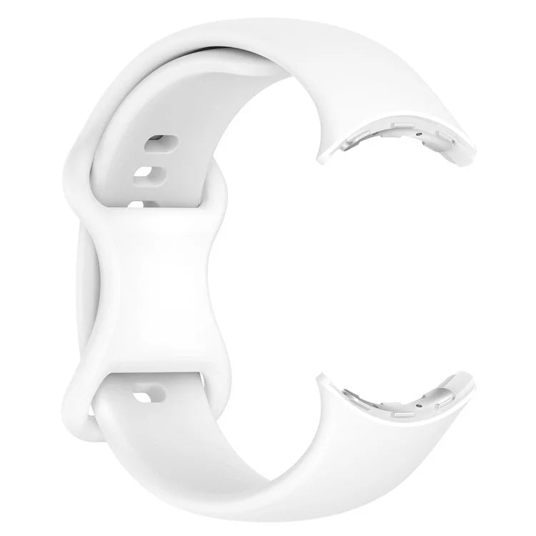 For Google Pixel Watch 3 45mm Replacement Strap 8 Shape Silicone Watch Band with Color Buckle, Size S