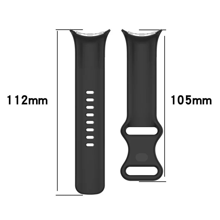 For Google Pixel Watch 3 45mm Replacement Strap 8 Shape Silicone Watch Band with Color Buckle, Size S