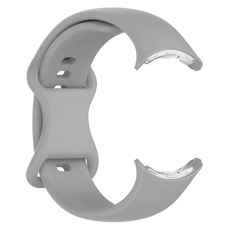 For Google Pixel Watch 3 45mm Replacement Strap 8 Shape Silicone Watch Band with Color Buckle, Size S