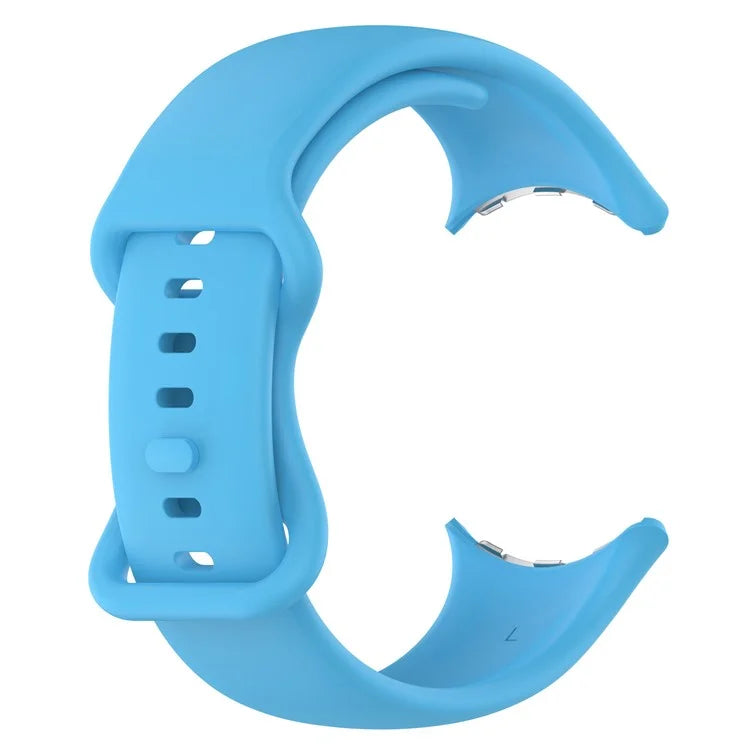 For Google Pixel Watch 3 45mm Replacement Strap 8 Shape Silicone Watch Band with Color Buckle, Size S