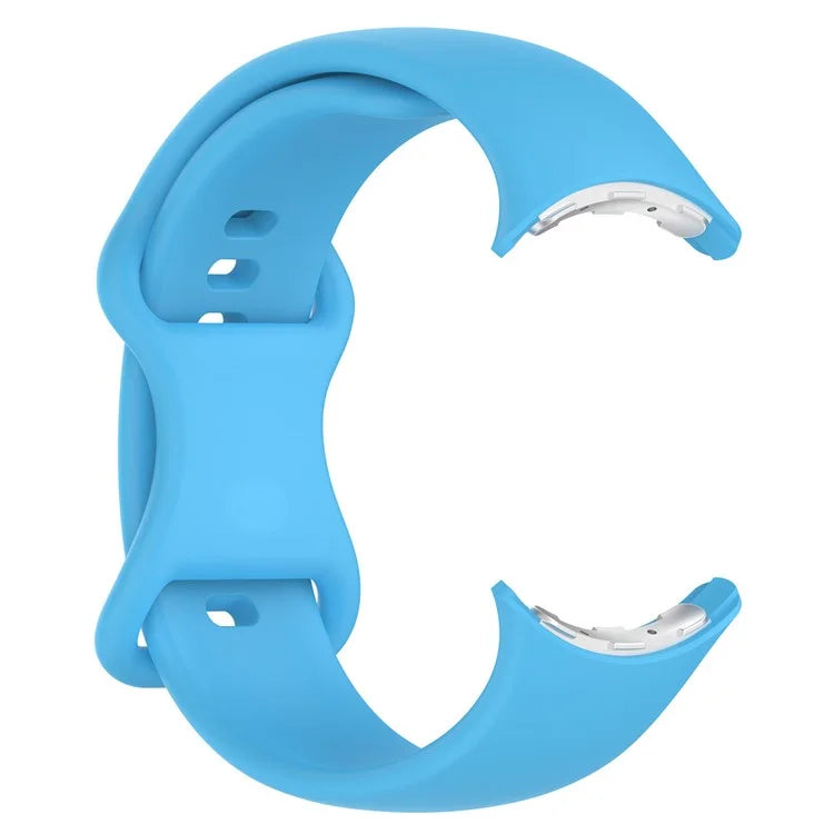 For Google Pixel Watch 3 45mm Replacement Strap 8 Shape Silicone Watch Band with Color Buckle, Size S