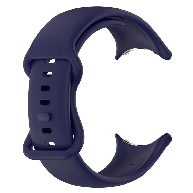For Google Pixel Watch 3 45mm Replacement Strap 8 Shape Silicone Watch Band with Color Buckle, Size S