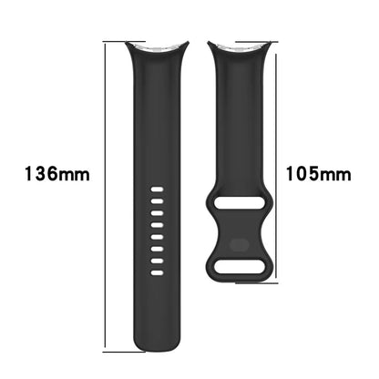 For Google Pixel Watch 3 45mm Replacement Strap 8 Shape Silicone Watch Band with Silver Buckle, Size L