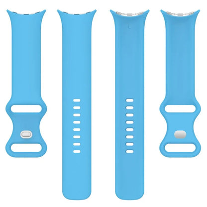 For Google Pixel Watch 3 45mm Replacement Strap 8 Shape Silicone Watch Band with Silver Buckle, Size L