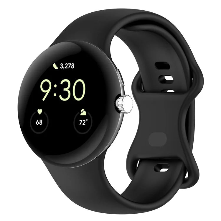 For Google Pixel Watch 3 45mm Replacement Strap 8 Shape Silicone Watch Band with Color Buckle, Size L