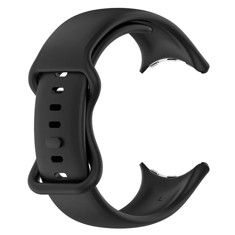 For Google Pixel Watch 3 45mm Replacement Strap 8 Shape Silicone Watch Band with Color Buckle, Size L
