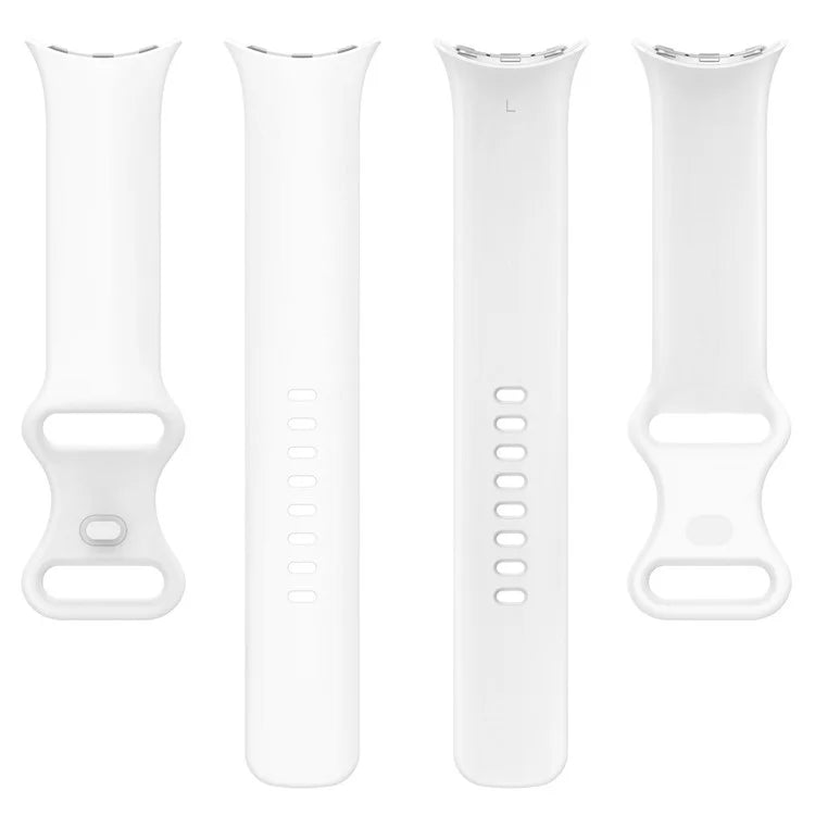 For Google Pixel Watch 3 45mm Replacement Strap 8 Shape Silicone Watch Band with Color Buckle, Size L