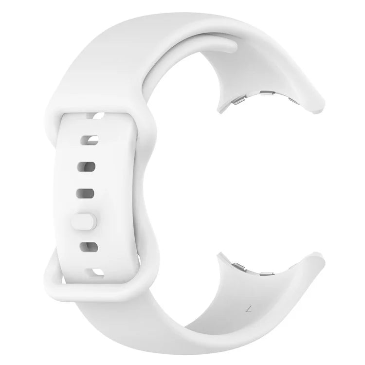 For Google Pixel Watch 3 45mm Replacement Strap 8 Shape Silicone Watch Band with Color Buckle, Size L