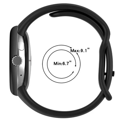For Google Pixel Watch 3 45mm Replacement Strap 8 Shape Silicone Watch Band with Color Buckle, Size L