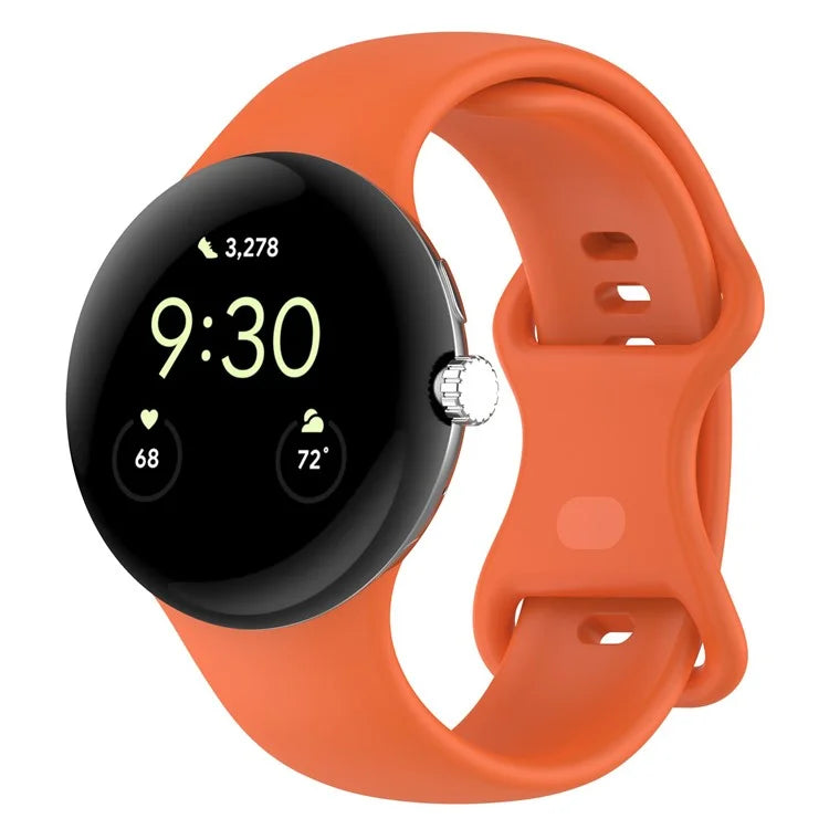 For Google Pixel Watch 3 45mm Replacement Strap 8 Shape Silicone Watch Band with Color Buckle, Size L