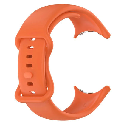 For Google Pixel Watch 3 45mm Replacement Strap 8 Shape Silicone Watch Band with Color Buckle, Size L