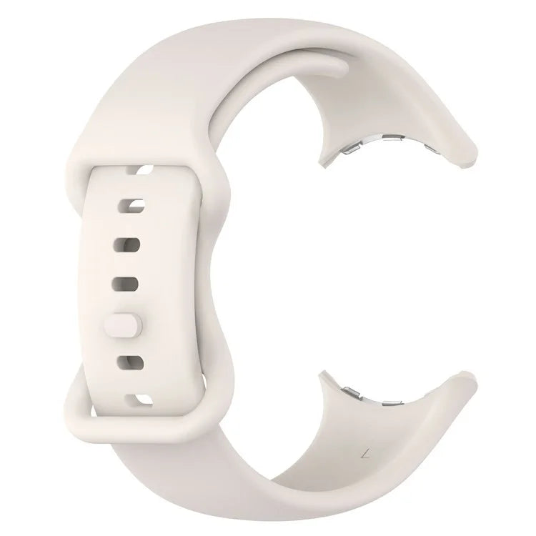 For Google Pixel Watch 3 45mm Replacement Strap 8 Shape Silicone Watch Band with Color Buckle, Size L