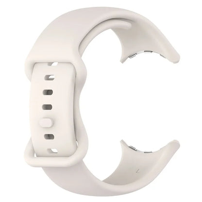 For Google Pixel Watch 3 45mm Replacement Strap 8 Shape Silicone Watch Band with Color Buckle, Size L