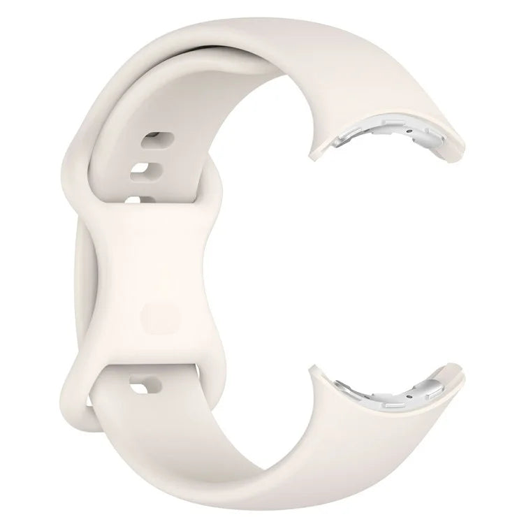 For Google Pixel Watch 3 45mm Replacement Strap 8 Shape Silicone Watch Band with Color Buckle, Size L