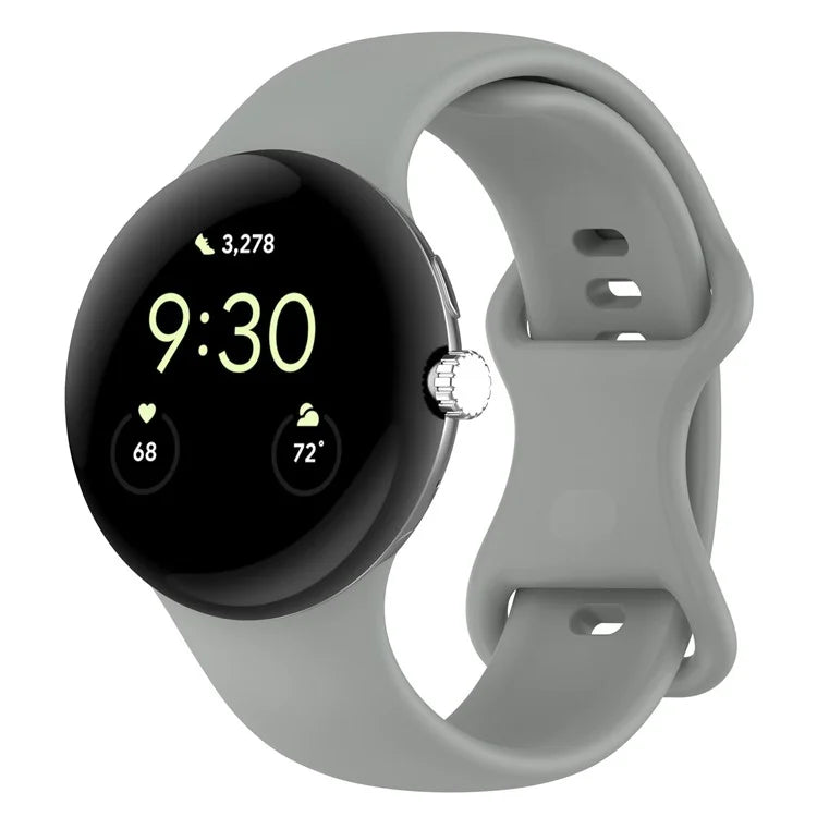 For Google Pixel Watch 3 45mm Replacement Strap 8 Shape Silicone Watch Band with Color Buckle, Size L