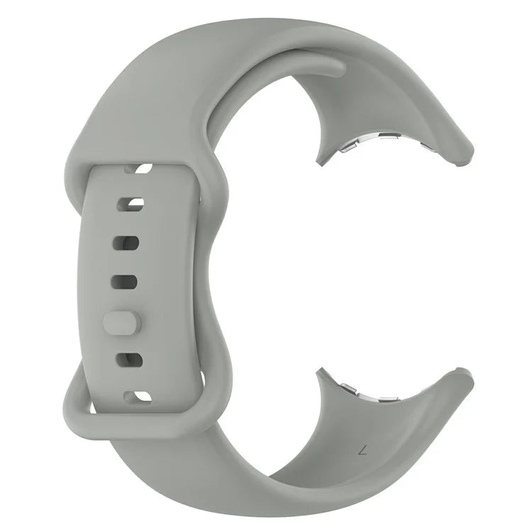 For Google Pixel Watch 3 45mm Replacement Strap 8 Shape Silicone Watch Band with Color Buckle, Size L