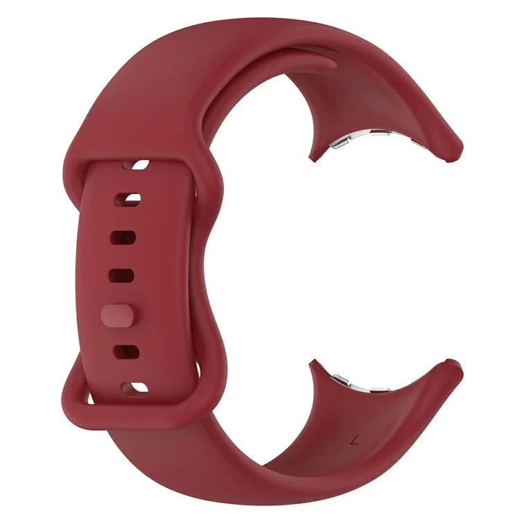 For Google Pixel Watch 3 45mm Replacement Strap 8 Shape Silicone Watch Band with Color Buckle, Size L