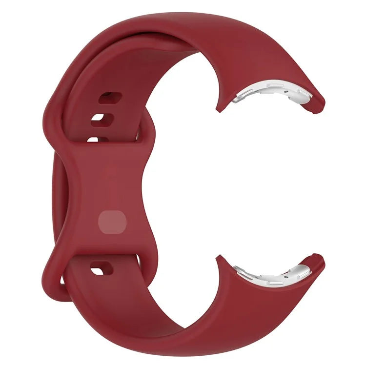 For Google Pixel Watch 3 45mm Replacement Strap 8 Shape Silicone Watch Band with Color Buckle, Size L