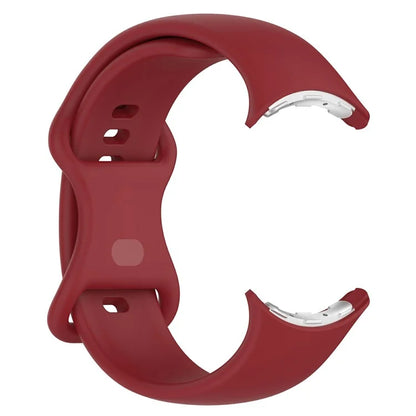 For Google Pixel Watch 3 45mm Replacement Strap 8 Shape Silicone Watch Band with Color Buckle, Size L