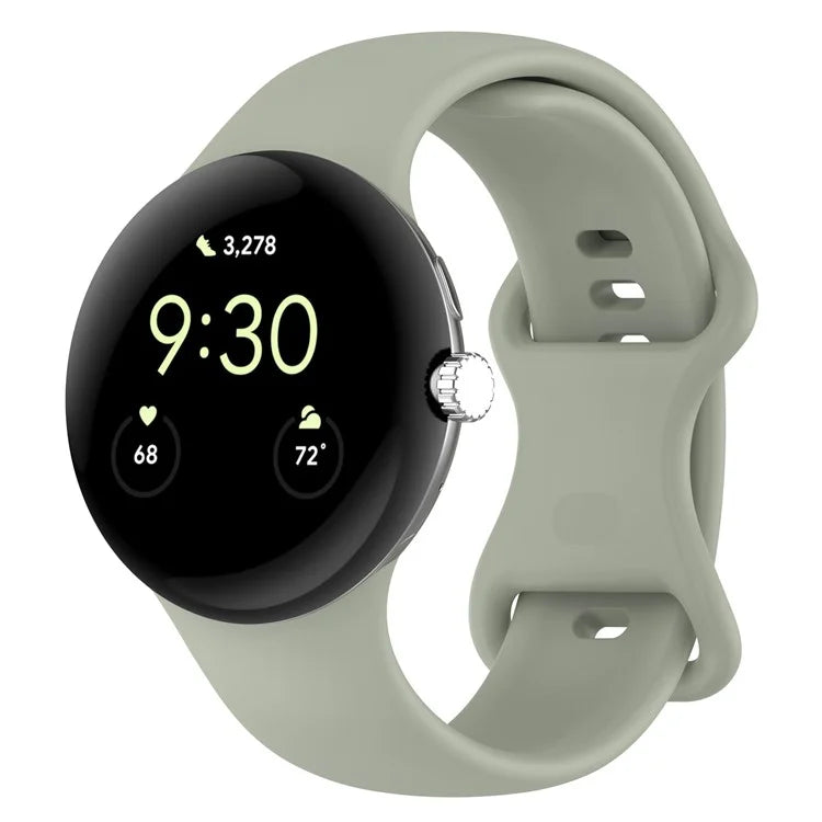 For Google Pixel Watch 3 45mm Replacement Strap 8 Shape Silicone Watch Band with Color Buckle, Size L