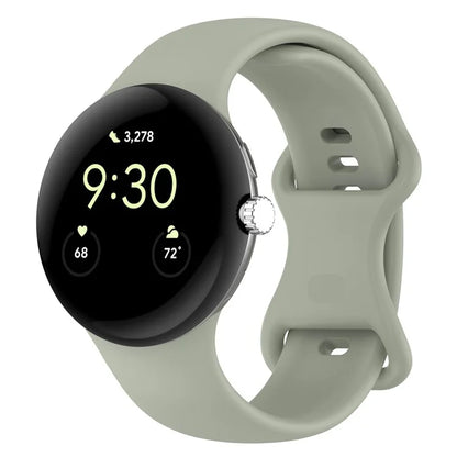 For Google Pixel Watch 3 45mm Replacement Strap 8 Shape Silicone Watch Band with Color Buckle, Size L