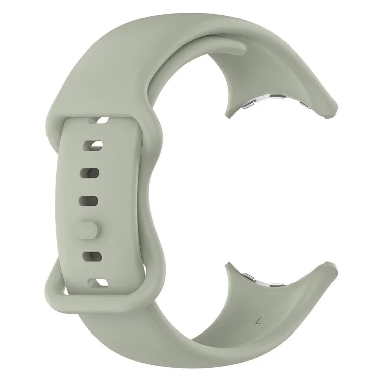 For Google Pixel Watch 3 45mm Replacement Strap 8 Shape Silicone Watch Band with Color Buckle, Size L